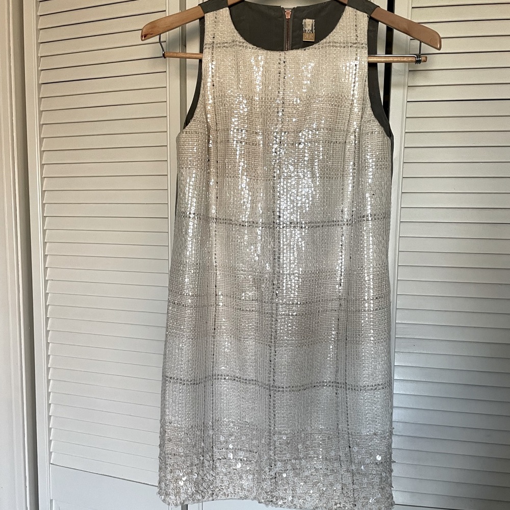 Rachel Roy Sequin and silk sheath dress 12